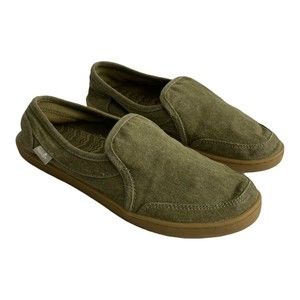 Sanuk Girls Youth Shoes Size 3 Slip on sneakers Green Comfort  1090832Y